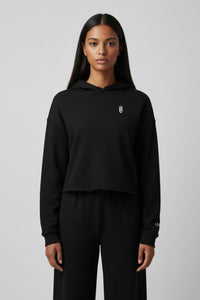 LEM LOGO Black Crop Hoodie