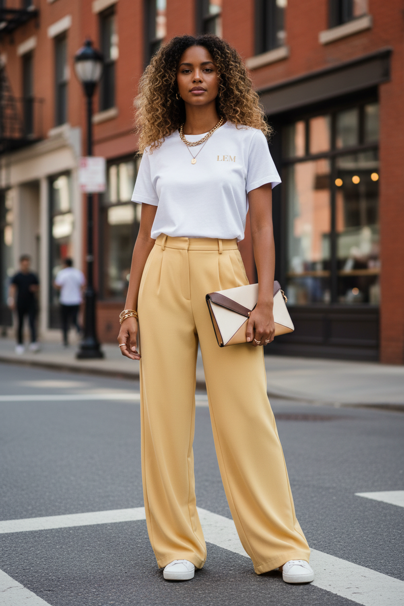Women’s high-waisted t-shirt - Modestly Vogue 