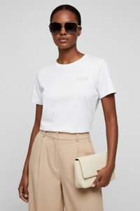 LEM Core White Tee | Sand - Modestly Vogue 