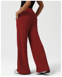 High Waist Drawstring Exercise Casual Pants Autumn Winter Yoga Wide Leg Pants Fashionable All Match Loose Casual Pants
