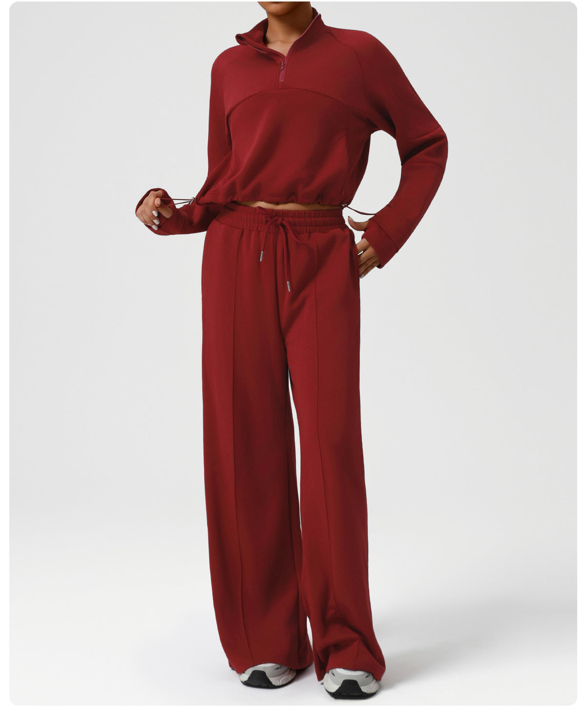High Waist Drawstring Exercise Casual Pants Autumn Winter Yoga Wide Leg Pants Fashionable All Match Loose Casual Pants