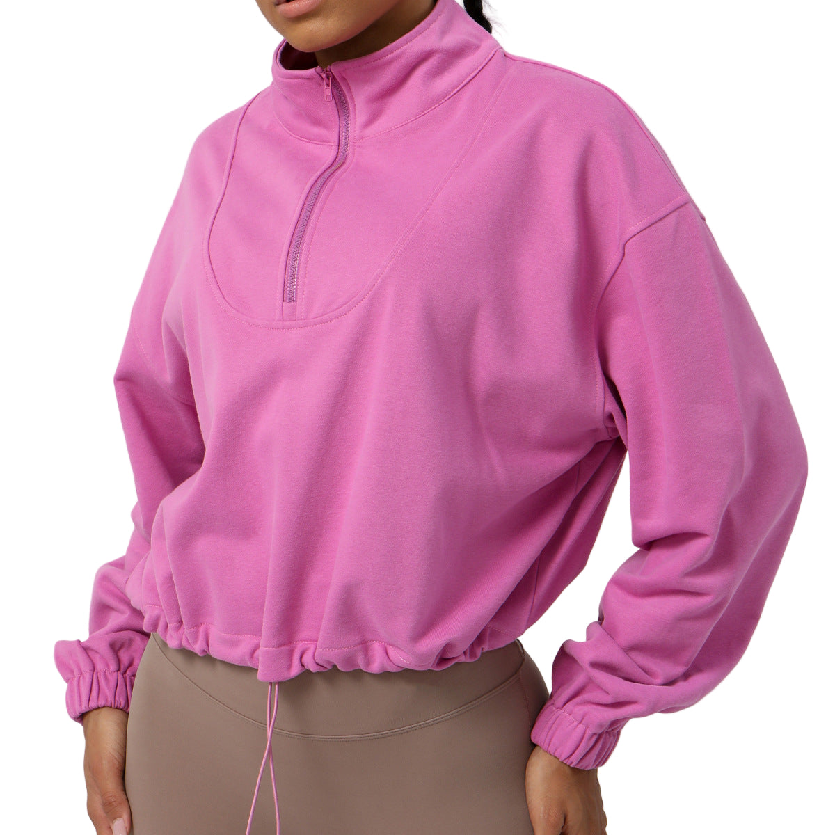 Loose Long Sleeve Casual Sports Sweater Top Outdoor Running Cycling Training Zipper Coat Sweatshirt