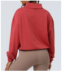 Loose Long Sleeve Casual Sports Sweater Top Outdoor Running Cycling Training Zipper Coat Sweatshirt