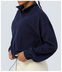 Loose Long Sleeve Casual Sports Sweater Top Outdoor Running Cycling Training Zipper Coat Sweatshirt