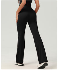 Peach Hip Raise Yoga Bell-Bottom Pants Fitness Sports Wide Legs Bootcut Trousers High Waist Drawstring Quick Drying Yoga Pants Women