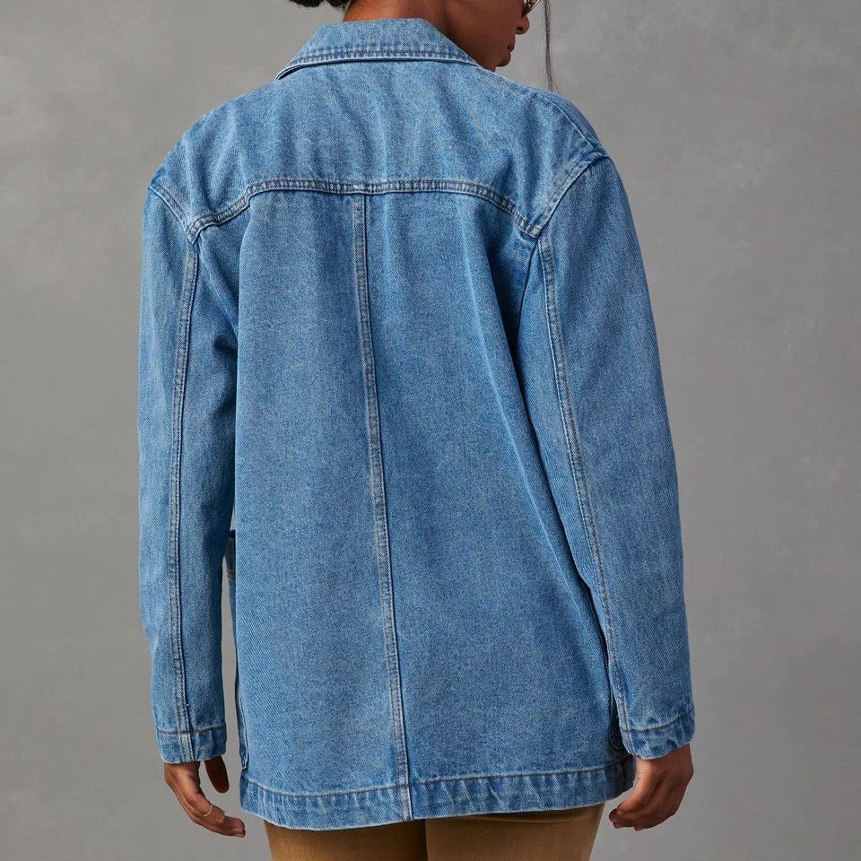 Casual Washed Out Blue Denim Women Blazer Women - Modestly Vogue 