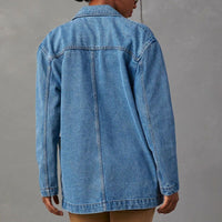 Casual Washed Out Blue Denim Women Blazer Women - Modestly Vogue 